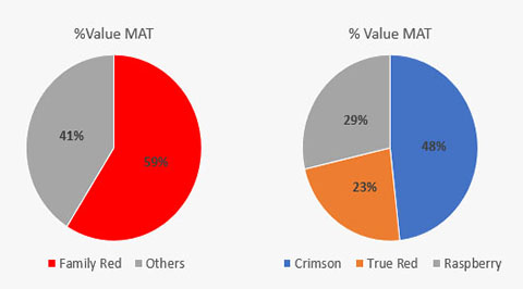 Example of Value Proportions of Color Family and Hues